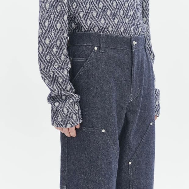 애프터프레이 카펜터 울 워크 팬츠 인디고 (M)