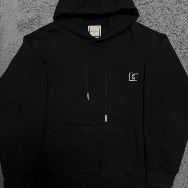 우영미 백로고 후드티 50사이즈 블랙 23SS