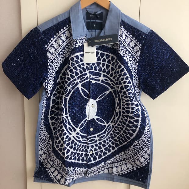 미하라 야스히로 입체 프린트 반팔 셔츠