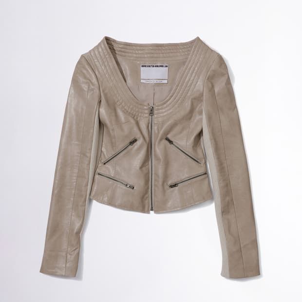 스컬프터 가죽자켓 Portrait Neck Faux Leather Jac