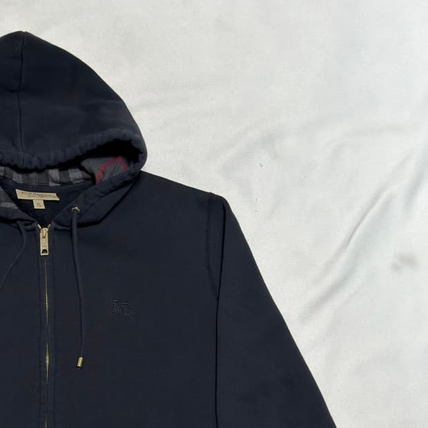 XXL 버버리 블랙 기모 후드 집업