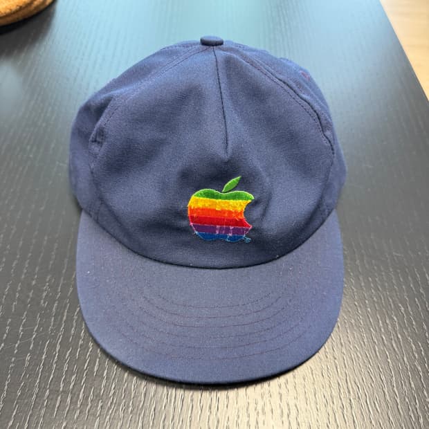 80s 빈티지 애플 볼캡 모자