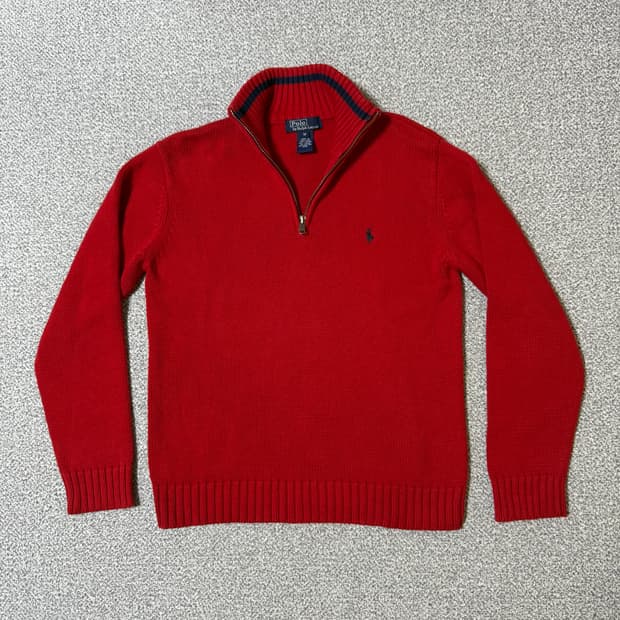 폴로 랄프로렌 반집업 니트