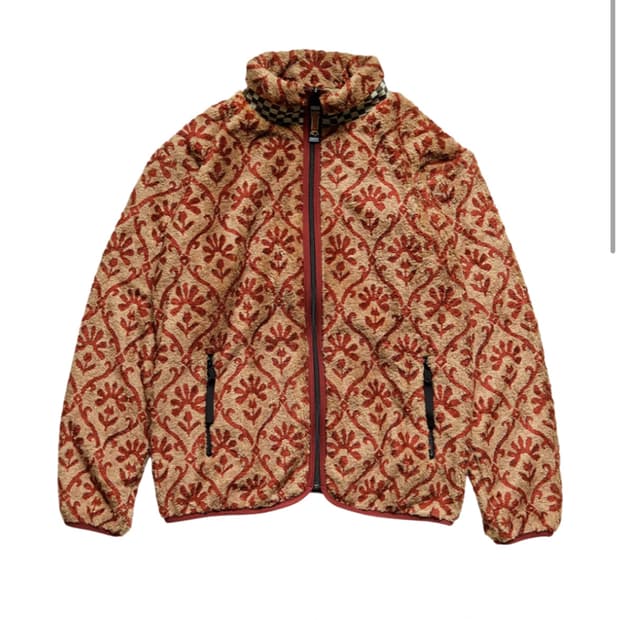 캐피탈 요세미티 아라베스크 패턴 플리스 집 블루종 베이지