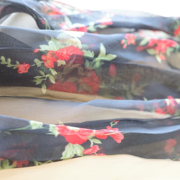 black flower scarf