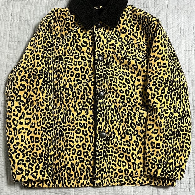 [24fw] Supreme 슈프림 레오파드 플리스 워크 자켓 M