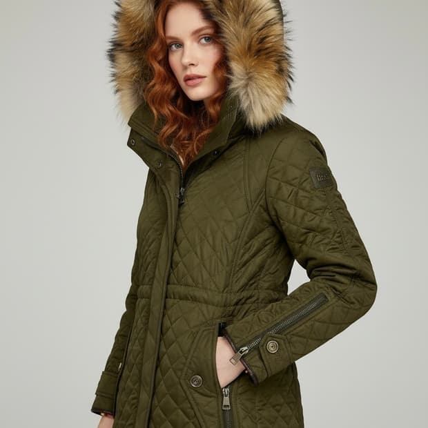 버버리 천연퍼 후드 퀼팅 자켓(XS/44~55)