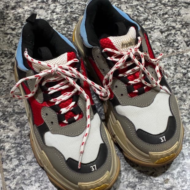 Balenciaga Triple S Grey Red Blue