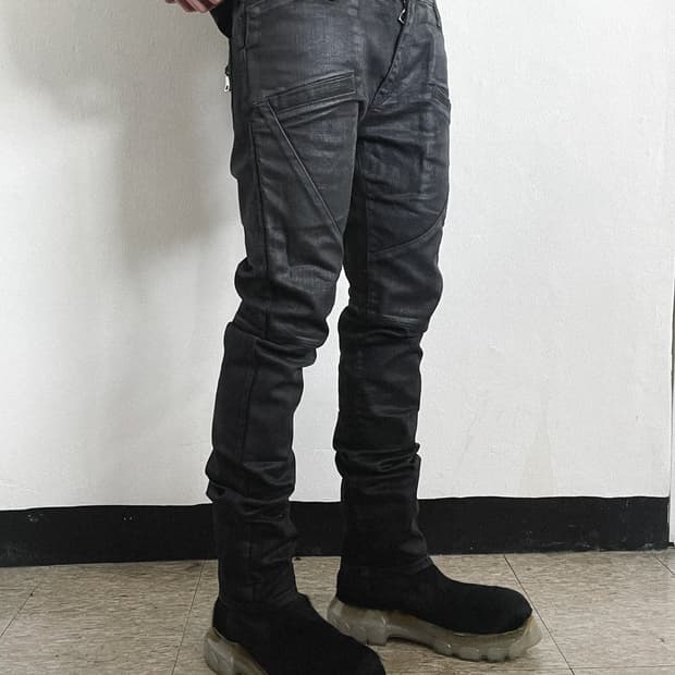 [34] 발망 데카르넹 왁스코팅 스택핏 바이커데님