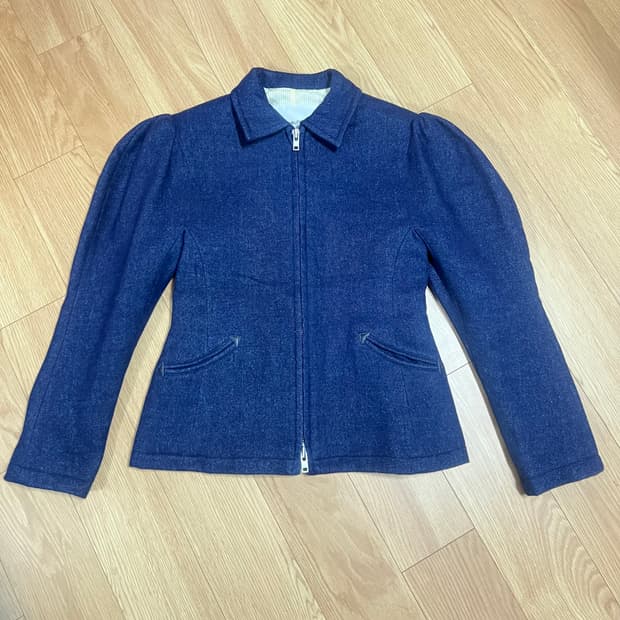 푸시버튼 투웨이지퍼 울린넨 자켓