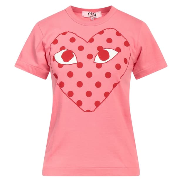 [S,M]꼼데가르송 26ss 도트 하트 티셔츠/핑크