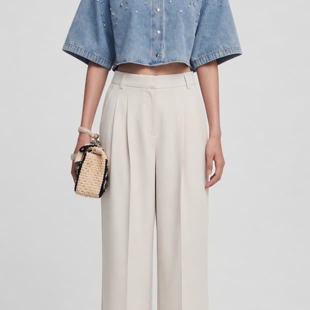 산드로 투턱 와이드 팬츠 26사이즈 (구입가58만원)