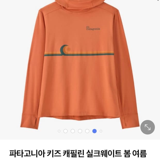 파타고니아 키즈 캐필린 실크웨이트 봄 여름 후드 티셔츠