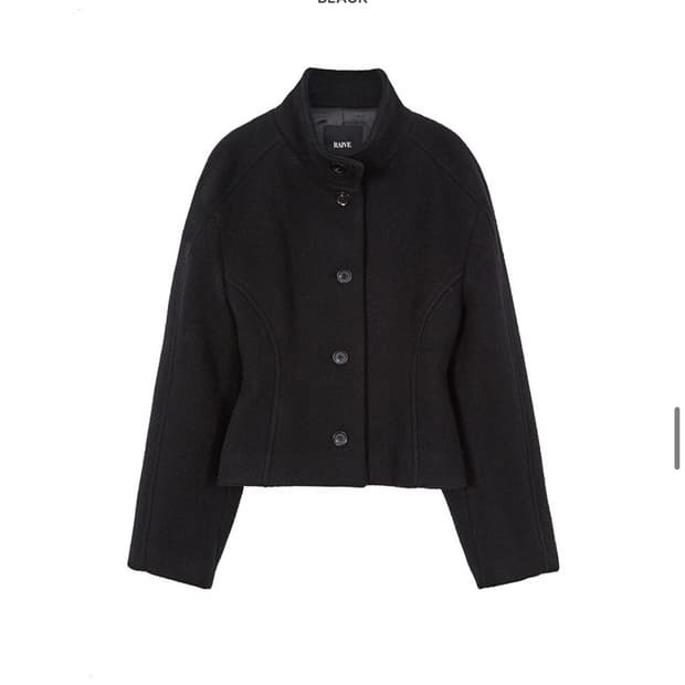 레이브 하이넥 숏 코트 블랙 하프코트