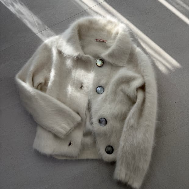 button cardigan 앙고라 왕단추 가디건