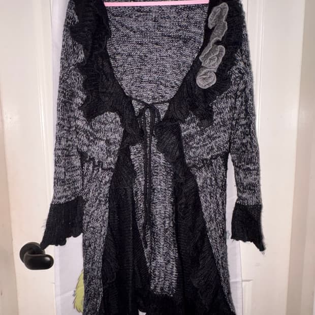 빈티지 페어리 그런지 모리 롱 가디건 