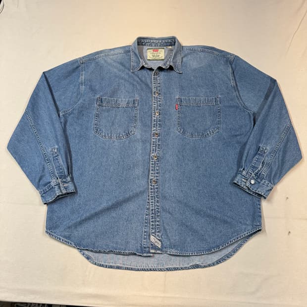 XL) 리바이스 투포켓 워크 데님 셔츠 자켓 T버튼 타입 W27