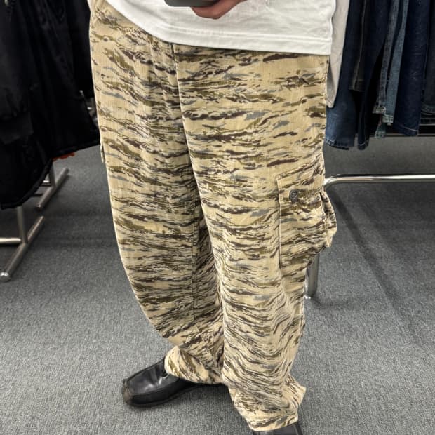 34)오클리 빈티지 카모패턴 코듀로이 카고팬츠