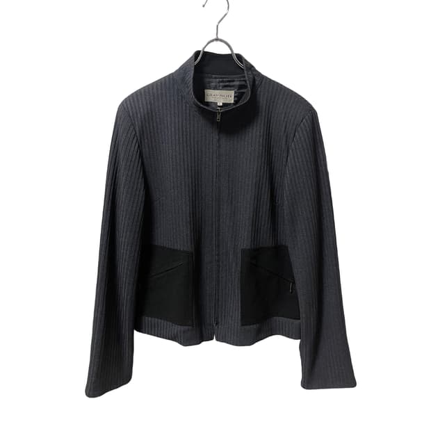 GRAY NOTE Half Neck Ribbed Blouson