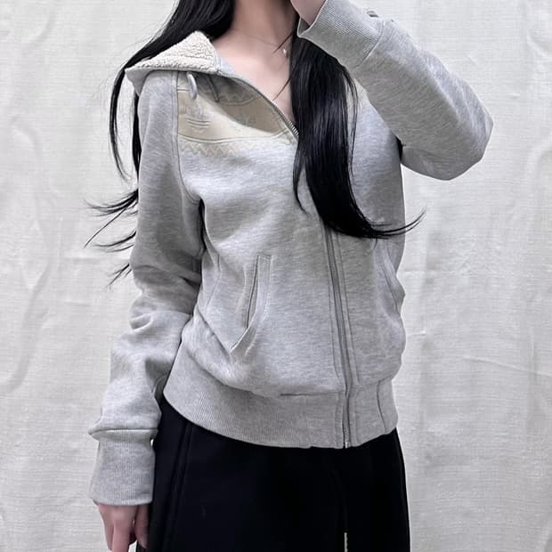 아디다스 파이어버드 그레이 후드집업