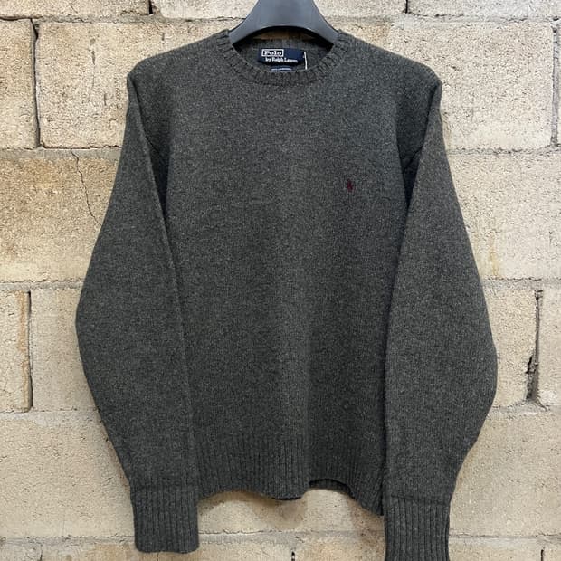폴로 랄프로렌 차콜 울 니트