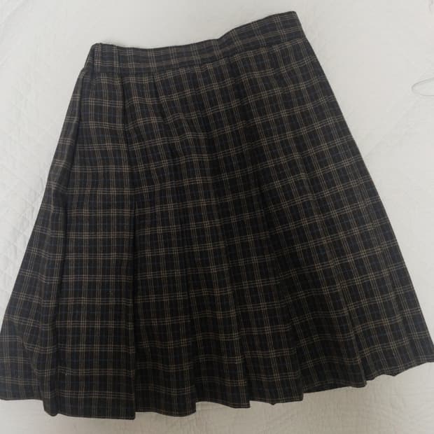 nyu nyu 뉴뉴 체크 미디 스커트