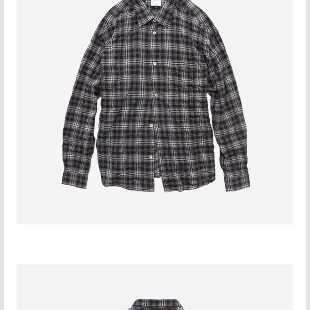 폴리테루 컨트리체크셔츠 워시드블랙4