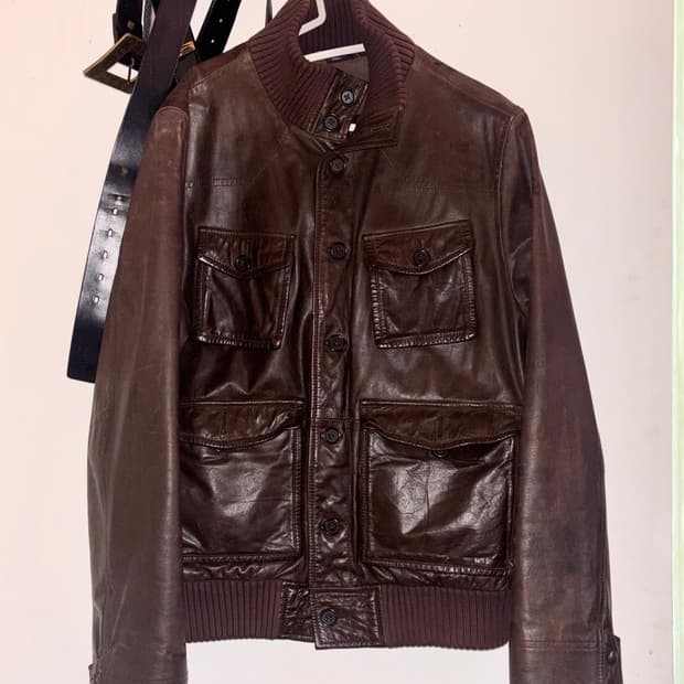 올드갭 브라운 레더 A-1 자켓 M