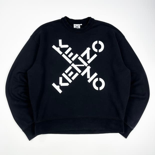 KENZO 겐조 크로스 로고 프린팅 맨투맨 블랙 M