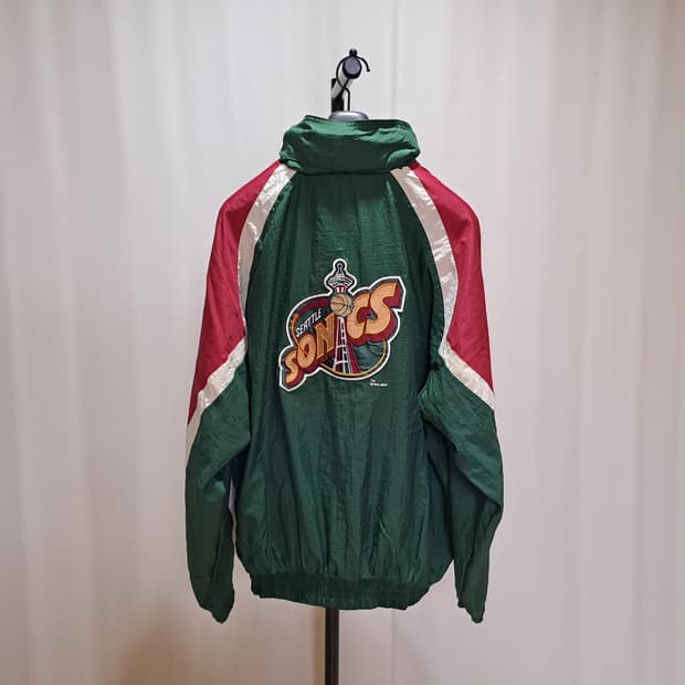 (택포) 리복 90s NBA 시애틀 슈퍼소닉 리버시블 바람막이 A836