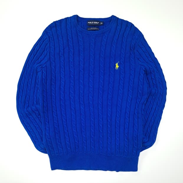CL010 L 폴로 골프 로얄 블루 코튼 니트