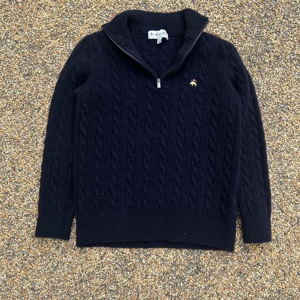 브룩스 브라더스 (Brooks brothers) 메리노울 하프집업 니트