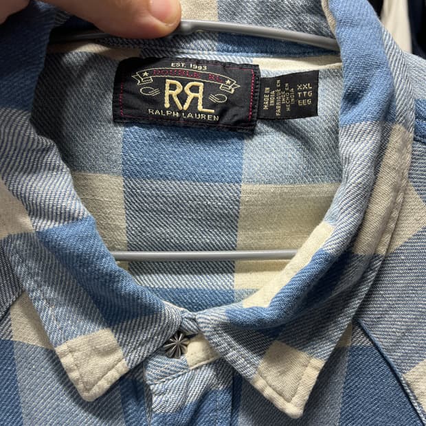RRL(더블알엘) 콘초 플래드 웨스턴 셔츠 XXL 판매합니다.