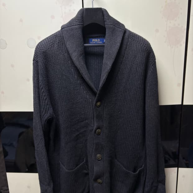 [100-105] 폴로 숄카라 가디건 차콜