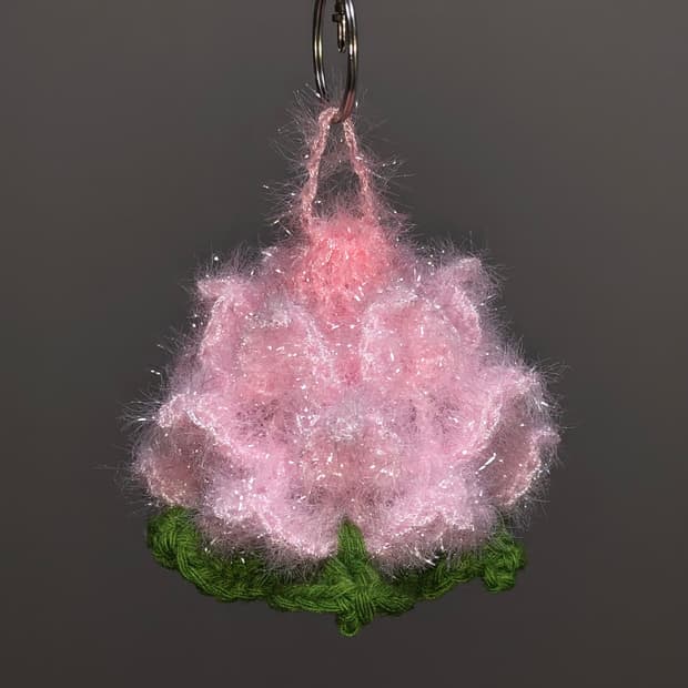 Lotus crochet keychain 🪷
