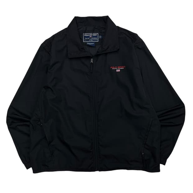 폴로 랄프로렌 자수로고 블랙 윈드브레이커 L