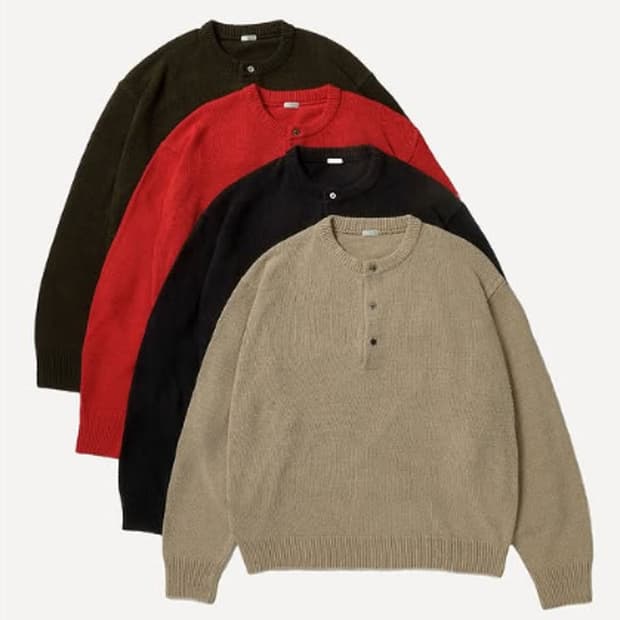 [2] 아프레쎄 실크냅 헨리넥 스웨터 베이지