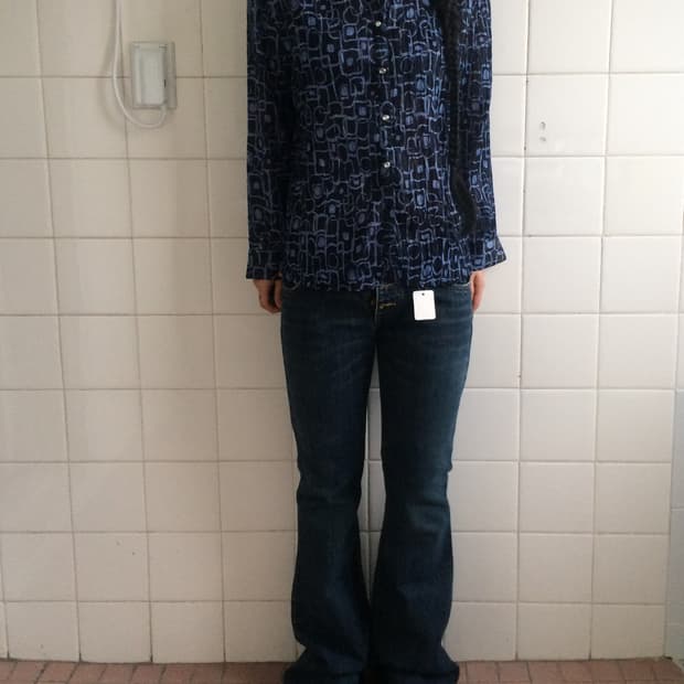 Pattern pleats shirt