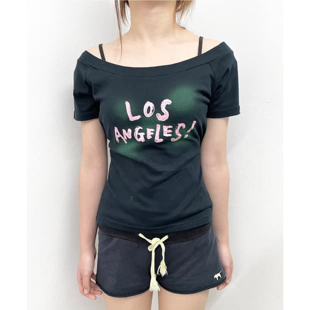 Los angeles 갸루 오프숄더 티셔츠💖