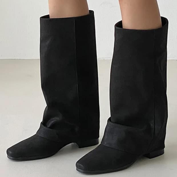 마리공주 푸딩 와이드 셔링 워머 삭스 폴딩 미들 롱부츠 폴딩부츠