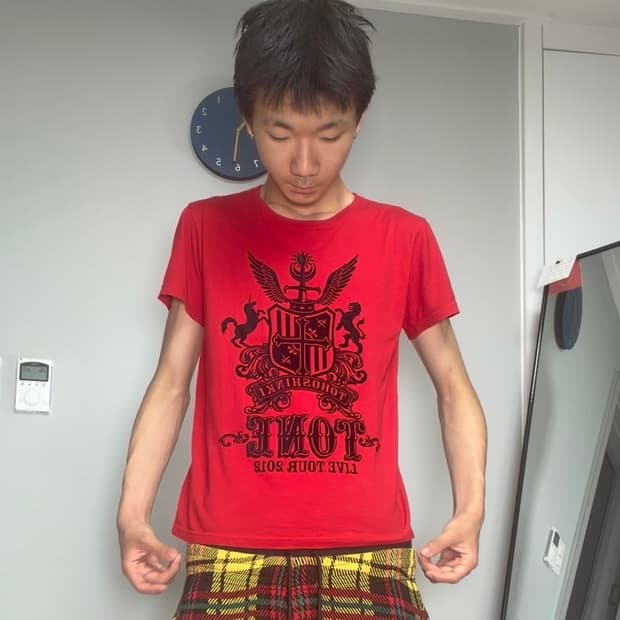 빨간 크롭티