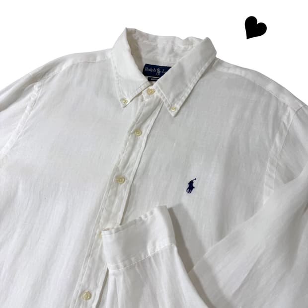 폴로 랄프로렌 화이트 린넨 셔츠