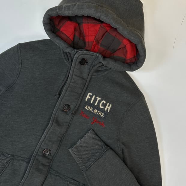 아베크롬비 커팅데미지 버튼 후드자켓