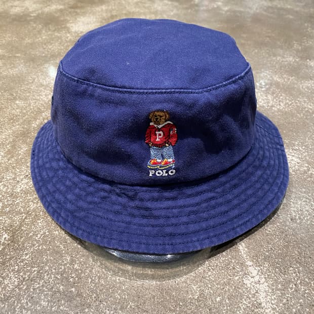 폴로 곰돌이 버킷햇 모자