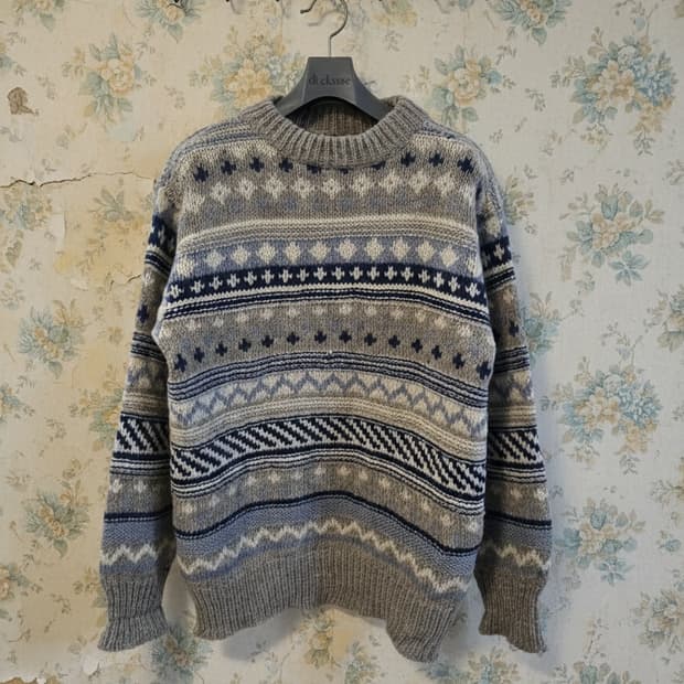 Runox 노르딕 패턴 울 니트 XL