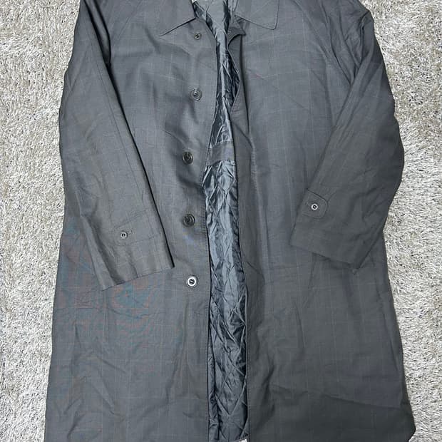 일제 GEOFEREY BEENE 체크 트랜치코트 사이즈105-110