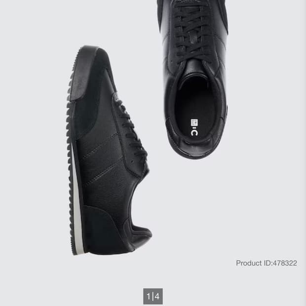 유니클로 C스웨이드 콤비 스니커즈 블랙