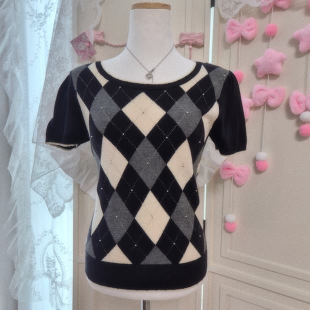 아가일 반팔 진주 니트 로걀탑 히메갸루 공겜여주