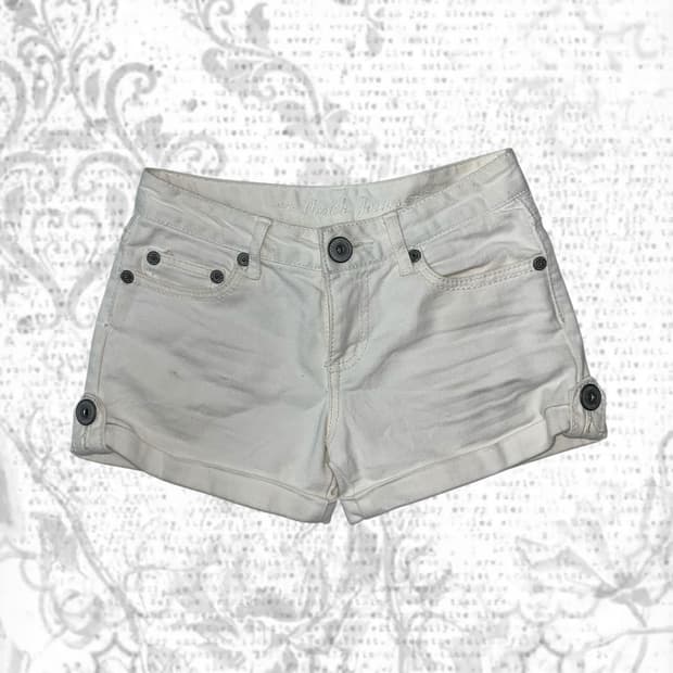 white denim shorts