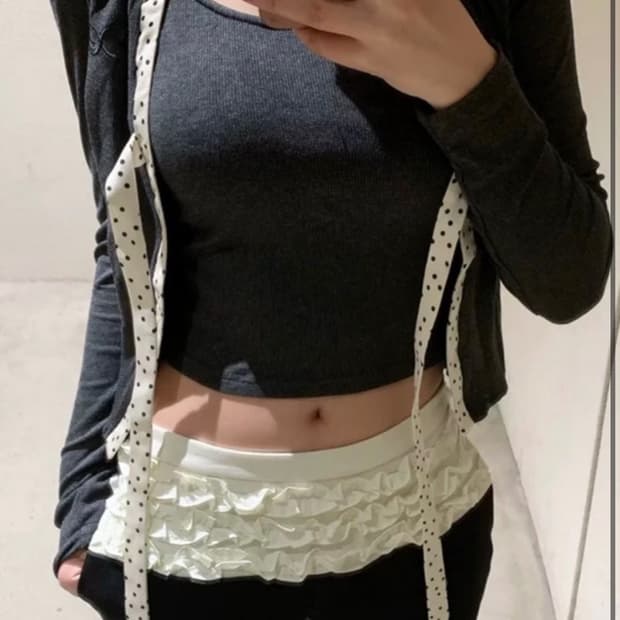 런웨이티켓 (현 오운서) 도트 가디건 M